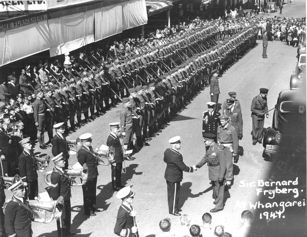 Sir Bernard Freyberg's visit 1947 with WBHS forming Guard of Honour